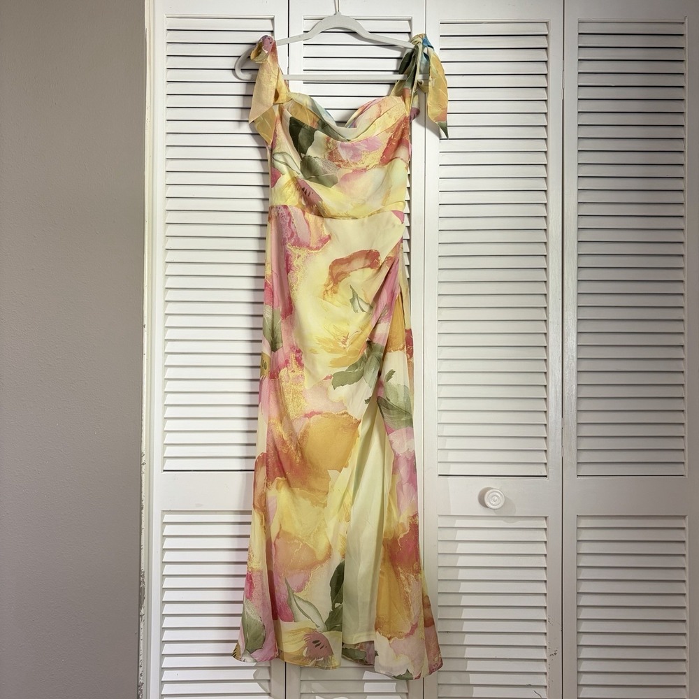 Baltic Born Allegra Off Shoulder Maxi Dress Small Fairy Floral Romantic Slit